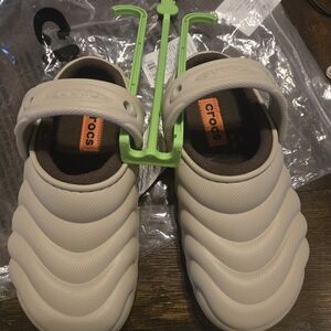 Crocs Overpuff Clog Shoes - Cream